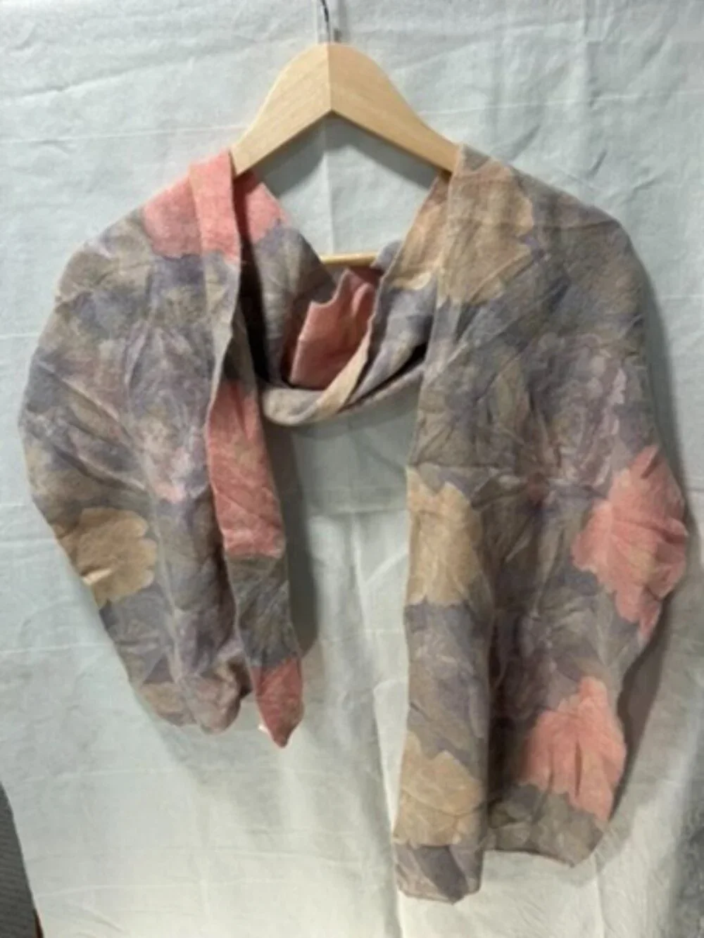Pastel Flower Print Angora Scarf